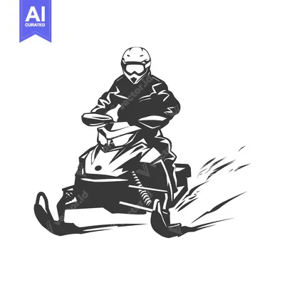Snowmobiler Driving Through Snow With Speed and Excitement