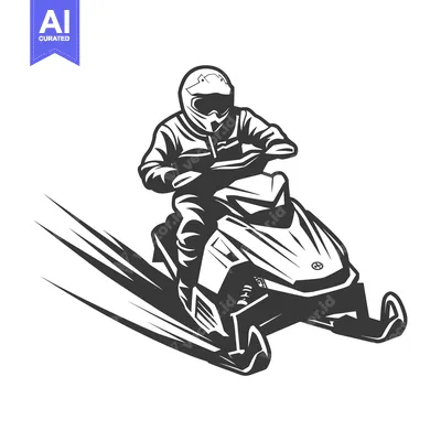 Snowmobiler Zooming Through a Snowy Landscape