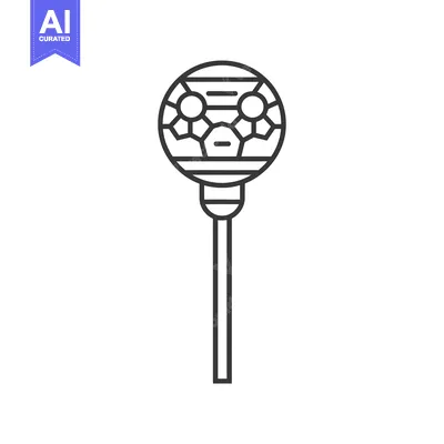 Aset desain premium: Soccer Ball Shaped Lollipop on a Stick