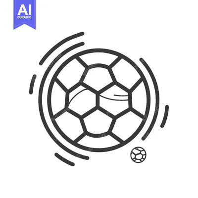 Soccer Ball with Circular Lines and Smaller Ball