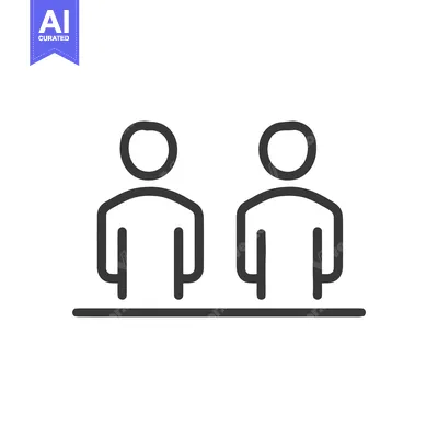 Minimalist Line Art: Two People Sitting at a Table, Simple Icon