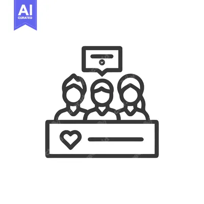 Aset desain premium: Social Media Engagement: Group Interaction with Heart and Comment Icon