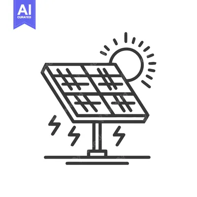 Solar Panel Icon: Clean Energy, Renewable Power, Sustainable Technolog