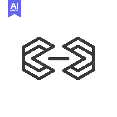 Aset desain premium: Abstract Hexagon Connection: Minimalist Graphic Symbol with Arrow