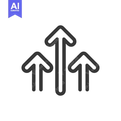 Ascending Arrows: Minimalist Icon Representing Growth and Progress on