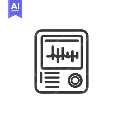 Hand-Drawn Heart Monitor Icon with Oscillating Waveform Displayed
