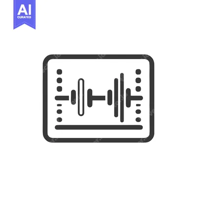 Aset desain premium: Audio Equalizer Icon: Sound Waves in a Rounded Square Frame
