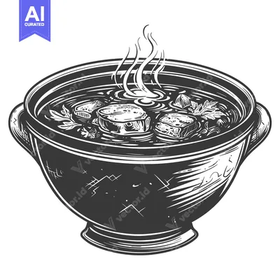 A delicious hot soup with pieces of food in a pot