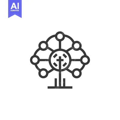 Ferris Wheel Icon: Minimalist Line Art Design on White Background