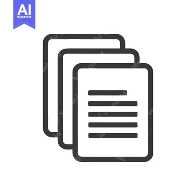 Stacked Documents Icon: Simple Black Outline on White Background