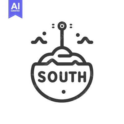 South Pole with a Satellite Dish Icon