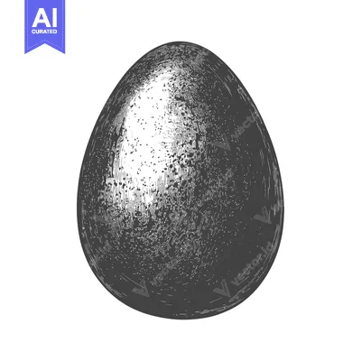 A detailed grayscale artistic illustration of an oval egg shape