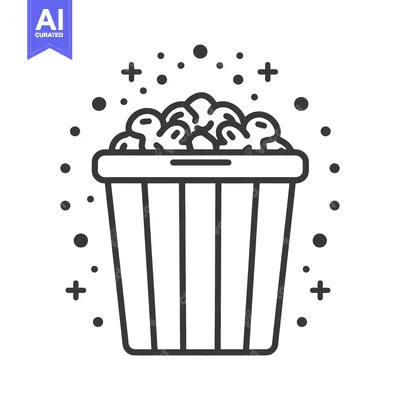 A Black and White Line Art Illustration of a Trash Can Filled with Cru