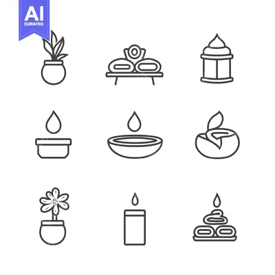 Spa and Wellness Line Icons