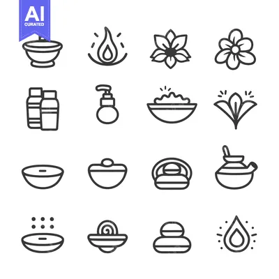 Spa and Wellness Line Icons Set