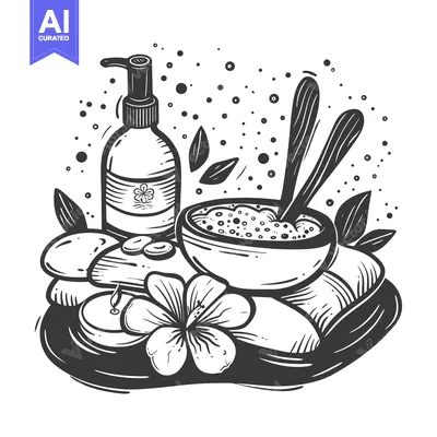 Spa and Wellness Products with Soap, Bowl, and Flower