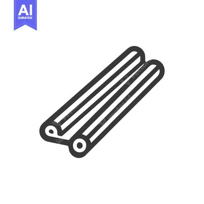 Minimalist Cinnamon Sticks Icon: Aromatic Spice in Bold Outline Style