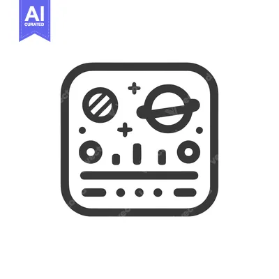 Minimalist Synthesizer Icon: Retro Electronic Music Interface Design