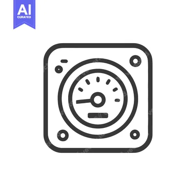 Minimalist Gauge Icon: Precise Measurement, Technical Precision, Vecto