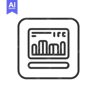 Digital Bar Graph Display Icon, Rounded Square Frame, Data Visualizati