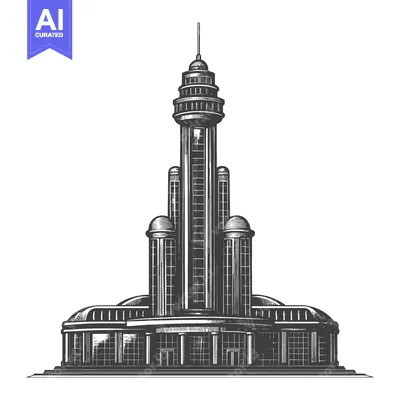 An elaborate tall art deco building tower with many sections