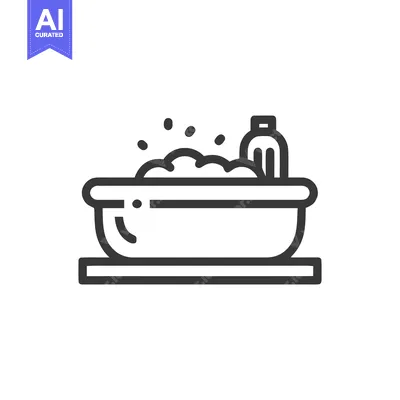 Popular premium asset: Minimalist Icon of Soapy Basin with Bottle for Cleaning