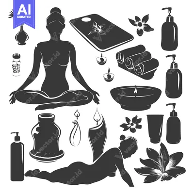 Spa Relaxation with Candles, Flowers, and Body Silhouettes