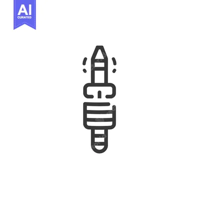 Aset premium populer: Spark Plug Icon with Rounded Edges and Spark