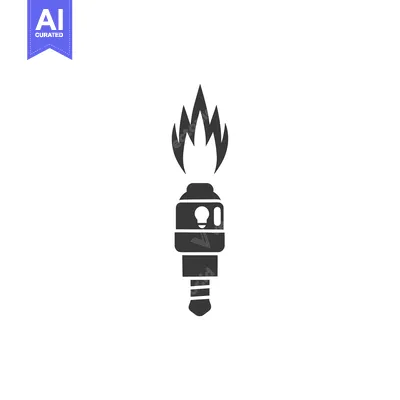 Spark Plug With Fire Icon