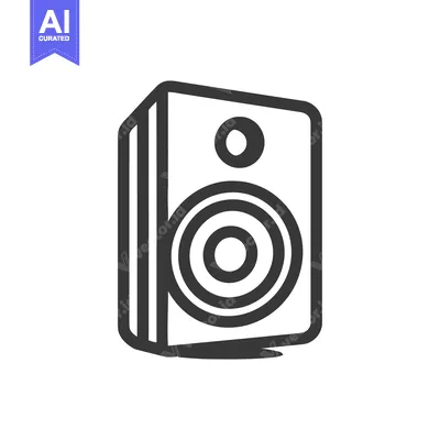 Minimalist Speaker Icon: Bold Outline, Modern Audio Design