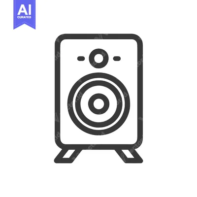 Minimalist Speaker Icon: Bold Outline, Audio Equipment Symbol, Vector
