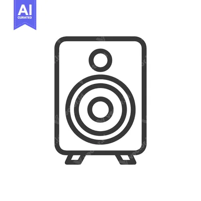 Aset desain premium: Minimalist Speaker Icon: Bold Outline, Modern Audio Symbol