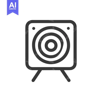 Minimalist Speaker Icon: Bold Outline, Concentric Circles, Audio Equip