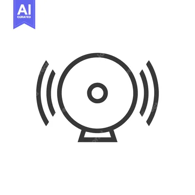 Ringing Alarm Bell Icon: Bold Outline Design on White Background