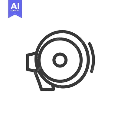 School Bell Icon: Simple Line Art Illustration on White Background