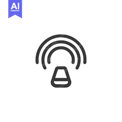Minimalist Icon: Radio Waves Emanating from a Transmitter Device