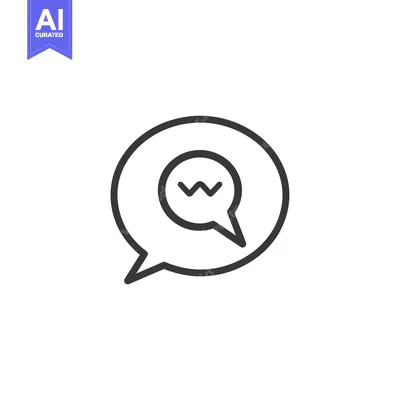 Aset desain premium: Speech Bubble Icon with Wavy Lines Inside