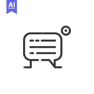 Speech bubble with lines and a target icon