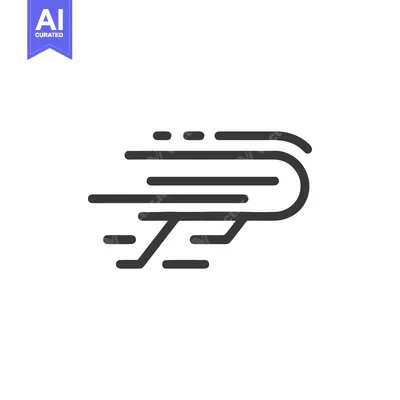 Dynamic Motion Lines: Abstract Speed and Movement Icon in Minimalist S