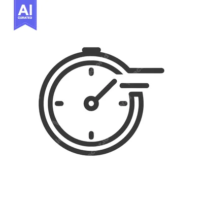 Aset premium populer: Fast Time: Minimalist Stopwatch Icon with Motion Lines, Speed Concept