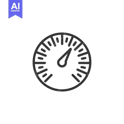 Aset desain premium: Minimalist Speedometer Icon: Precise Line Art for Velocity Measurement
