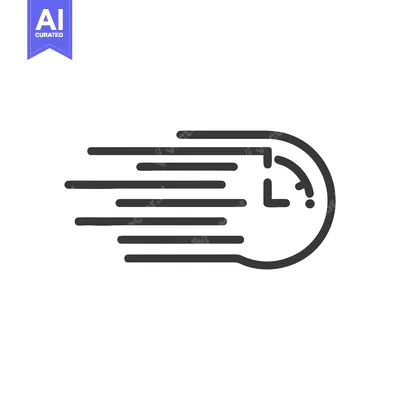Aset desain premium: Fast Time: Minimalist Clock Icon with Motion Blur Effect