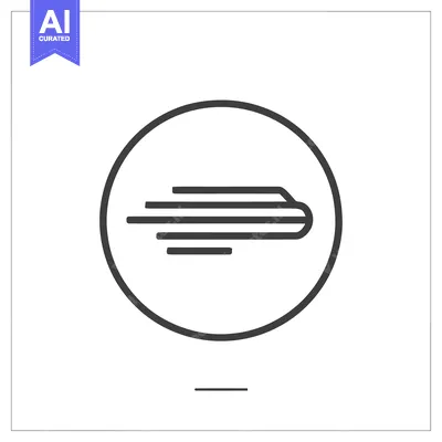 Minimalist Train Icon: Sleek, Circular Design with Motion Lines and Mo