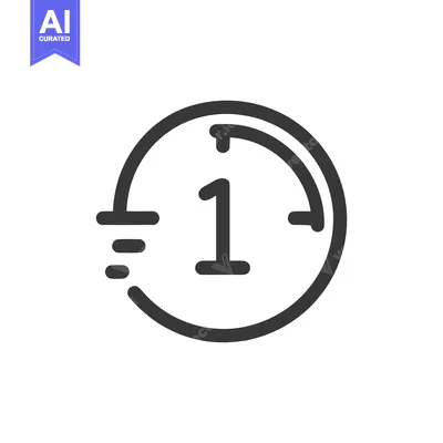 One-Hour Timer Icon: Minimalist Design with Circular Arrow and Dashes