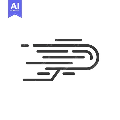 Aset desain premium: Dynamic Motion Lines: Abstract Speed and Direction Icon Design