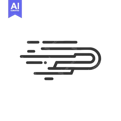 Aset desain premium: Dynamic Motion Lines: Abstract Speed Icon in Bold Outline