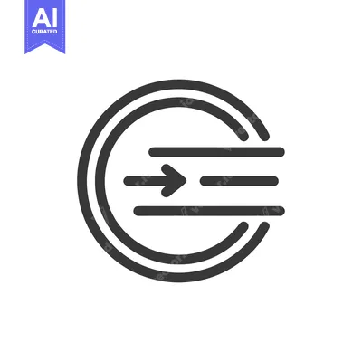 Aset desain premium: Ingress Icon: Arrow Entering Circle with Horizontal Lines, Minimalist