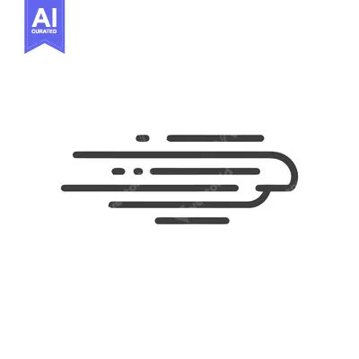 Stylized Wind Icon: Minimalist Design with Dynamic Motion Lines