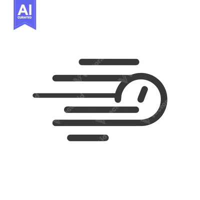 Speed Time Icon: Dynamic Clock with Motion Lines, Deadline Concept