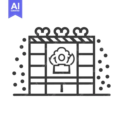 Download A black and white line drawing of a building under construction with a Vector Graphic
